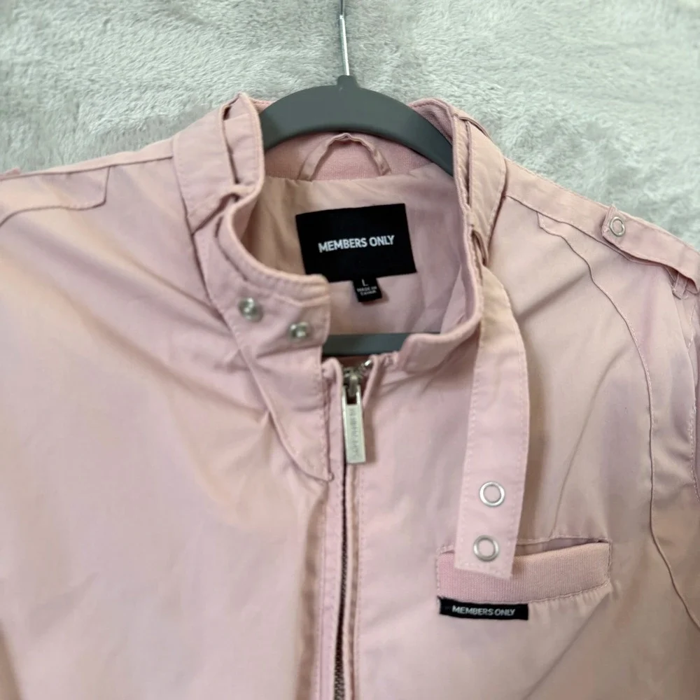 Members Only Iconic Racer Jacket Blush Pink Men's Large bomber streetwear